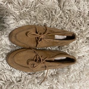 Tan faux suede shoes